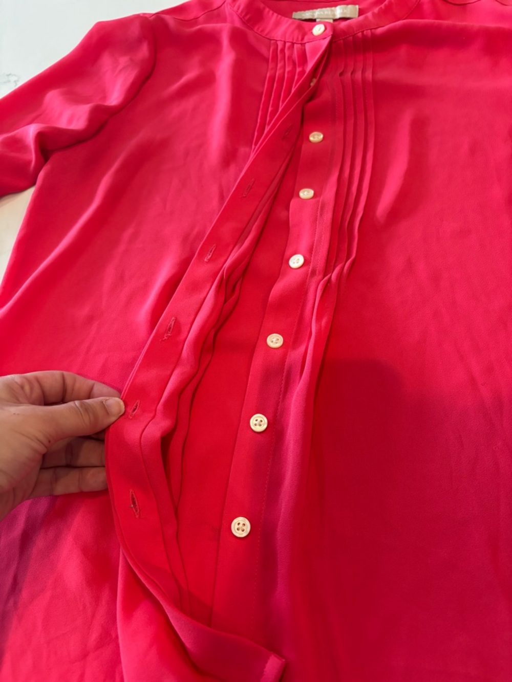 Banana Republic Red Pintuck Blouse - Picture 5 of 7